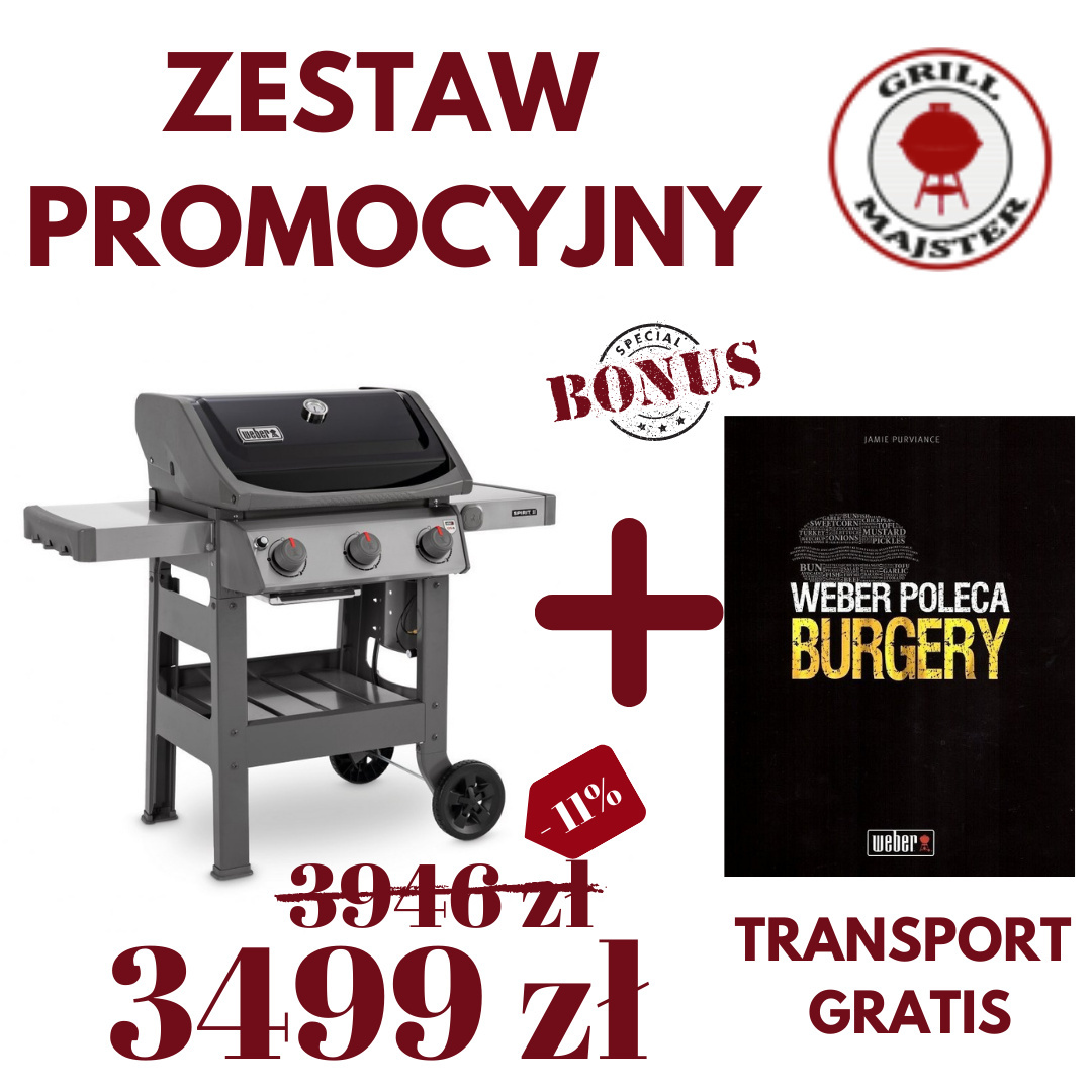 Zestaw promocyjny Grill gazowy Spirit II E-310 z książką Weber poleca: Burgery Zestaw promocyjny Grill gazowy Spirit II E-310 z książką Weber poleca: Burgery