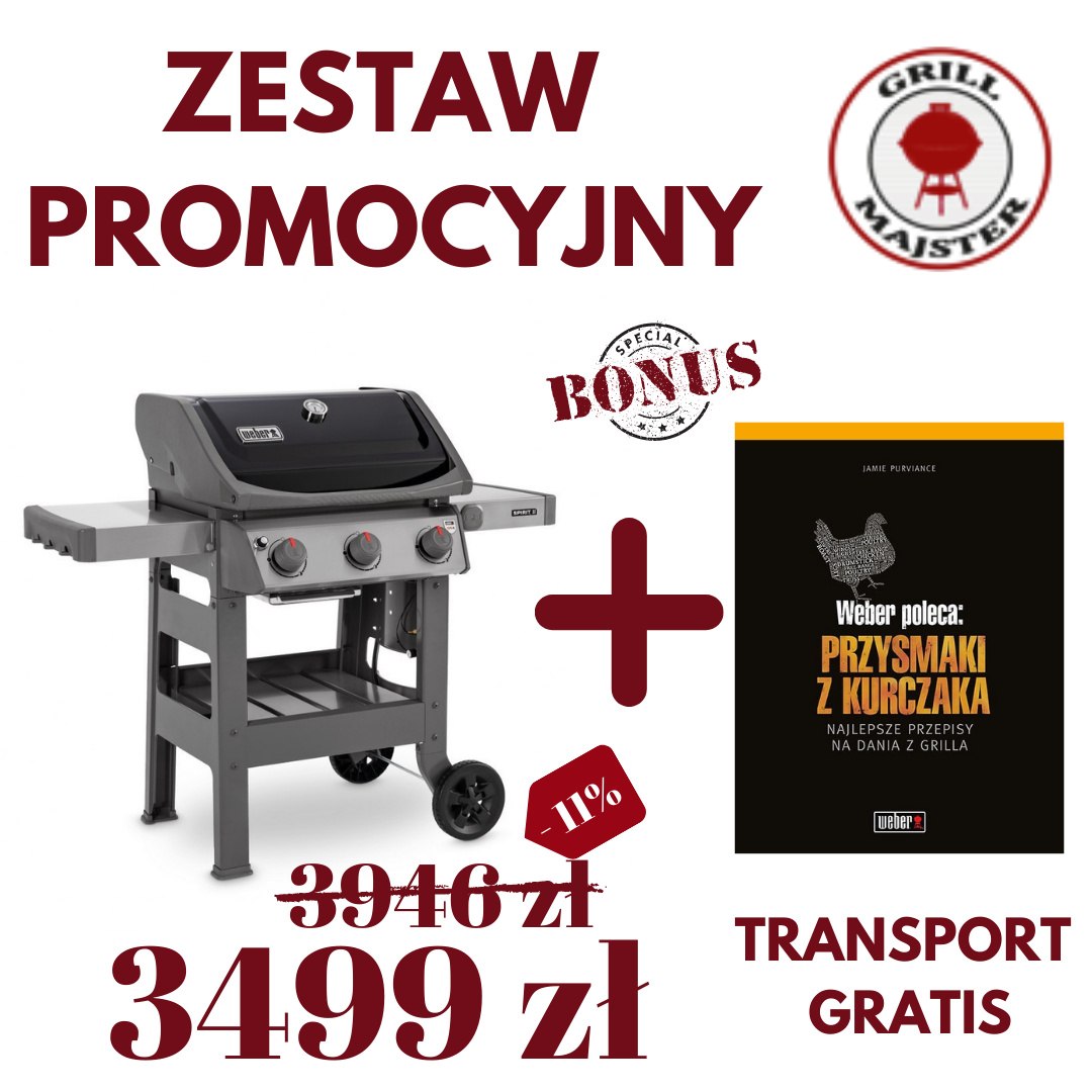 Zestaw promocyjny Grill gazowy Spirit II E-310 z książką Weber poleca: Przysmaki z kurczaka Zestaw promocyjny Grill gazowy Spirit II E-310 z książką Weber poleca: Przysmaki z kurczaka