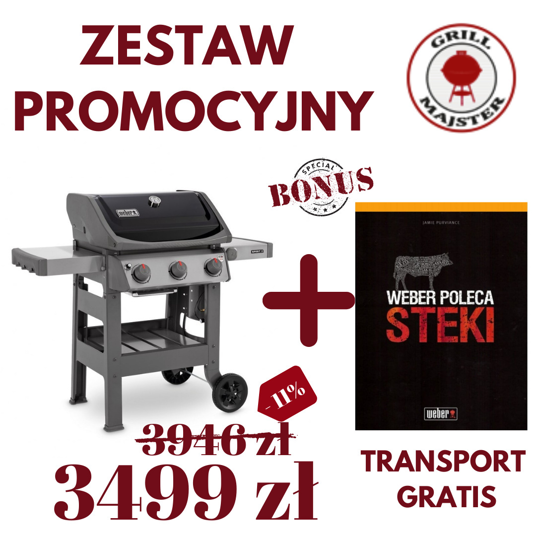Zestaw promocyjny Grill gazowy Spirit II E-310 z książką Weber poleca: Steki Zestaw promocyjny Grill gazowy Spirit II E-310 z książką Weber poleca: Steki
